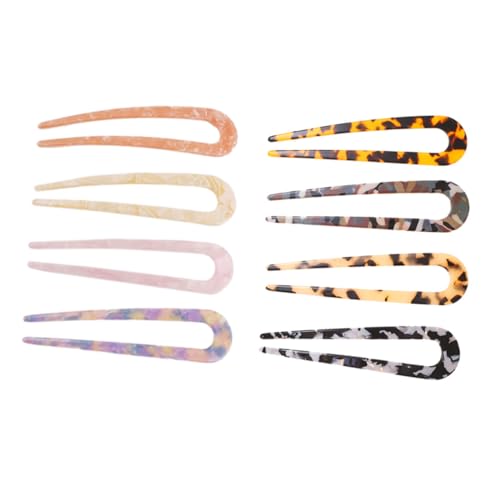 LRXIYODE 8 Stück Teiliges U förmiges Haarnadel aus Acetat für Damen French Style Haargabeln Stilvolle Dutt haarschmuck Pins Geeignet für Dickes und Lockiges Haar Einfaches Styling für von LRXIYODE