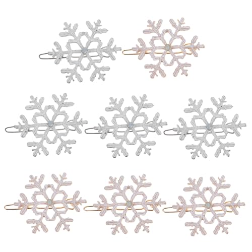 LRXIYODE 8 Stück Weihnachtshaarspangen Weihnachtsschneeflocke Haarschmuck Schneeflockenclips Für Haare Weihnachtsdekoration Weihnachtshaarklammern Haarschmuck Mit Schneeflocken Weihnachten von LRXIYODE