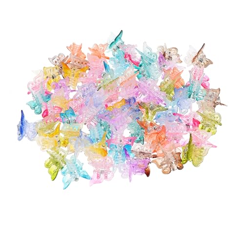 LRXIYODE 80 Stück Teiliges Bunte Kleine Schmetterling Haarklammern für Frauen Mädchen Langlebige Haarspangen mit Fester Fixierung Modischer Haarschmuck für Alltag Make up Kochen und von LRXIYODE