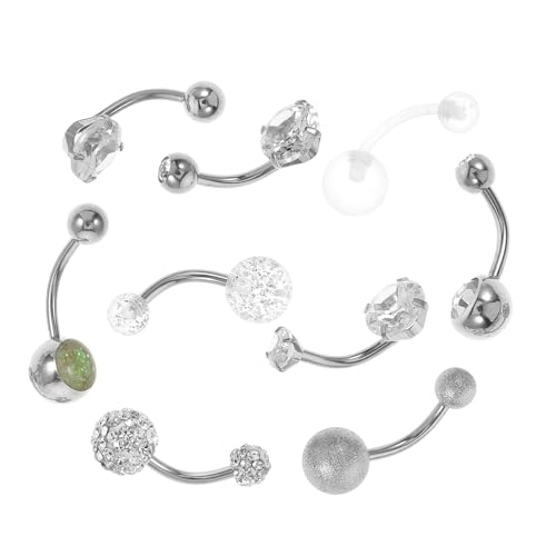 LRXIYODE 9 Stück Teiliges Bauchnabelpiercing aus mit Funkelnden Zirkonia Kleines Nabelring Schmuckset für Damen Hautfreundlich Langlebig und Hautschonend von LRXIYODE