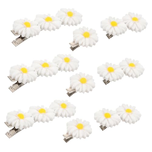 LRXIYODE 9 Stück Teiliges Daisy Flower Haarklammern für Damen und Mädchen Niedliche Weiße Blumenhaarspangen Leicht zu Tragen Haarschonend Modisches Haarschmuck Accessoire für Alltag und von LRXIYODE