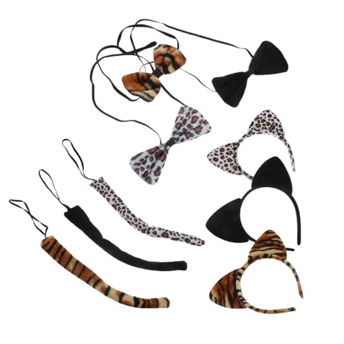 LRXIYODE 9 Stück Teiliges Tierohren Cosplay mit Schleifen Haarband und Elastisch Langlebig Modisch Kindgerechtes Kostümzubehör für Party und Aufführung von LRXIYODE