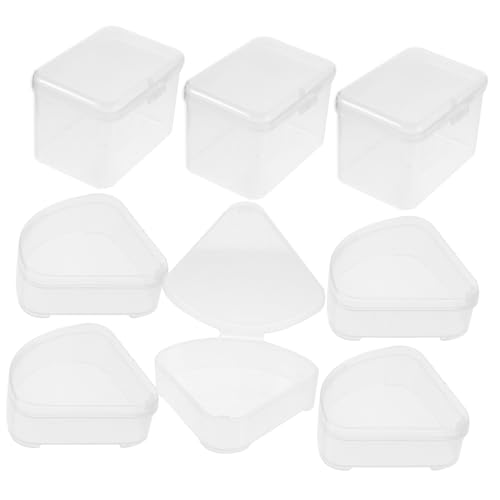 LRXIYODE 9 Stück Teiliges Transparentes Kosmetik schwamm aufbewahrungsset mit Deckel Kompakte Makeup organizer box für Puderquaste Multifunktionale Kosmetik Schmuckaufbewahrung von LRXIYODE