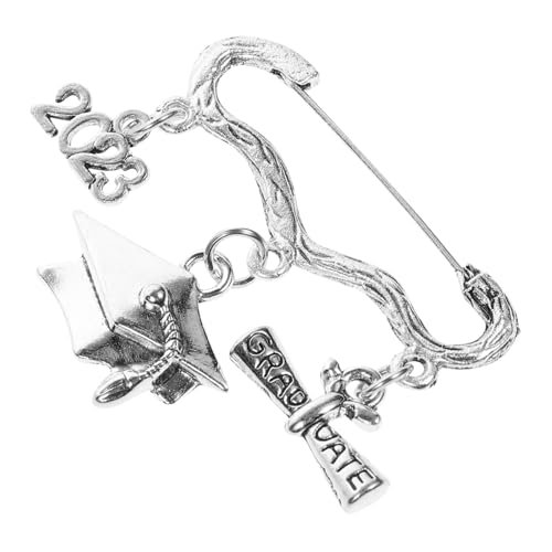 LRXIYODE Abschlussbrosche Hochwertiger Sichere Anstecknadel mit Doktorhut und Urkundenanhängern Langlebiges für Absolventen Dekorative Tasche und Kleidung Verzierung von LRXIYODE