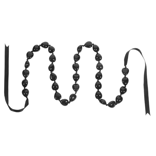 LRXIYODE Abschlussfeier Deko Acrylperlenkette in Schwarz Festliche Schulabschluss Schmuck Fotoanhänger Party Accessoire für Erwachsene Feierliche Halskette für Abschlussfotos von LRXIYODE