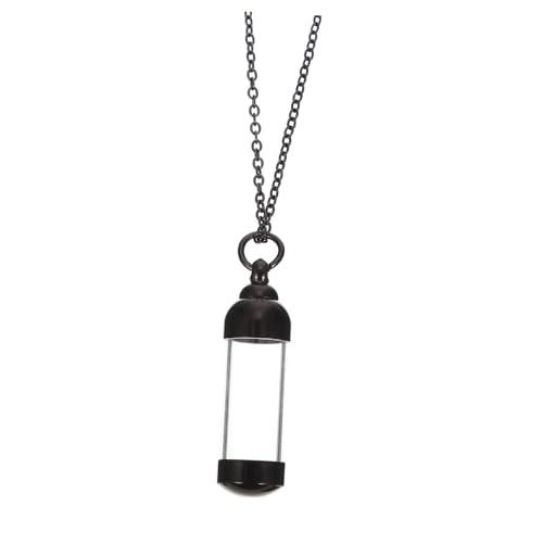 LRXIYODE Anhänger Duftflasche Memorial Urnen Halskette Damen Herren Transparentes Großes Fläschchen mit Kette zum Öffnen von LRXIYODE