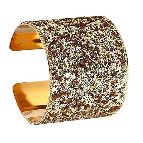 LRXIYODE Kern- Glitzer Armband Damen Offenes Bangle Mit Pailletten Eleganter Schmuck Für Besondere Anlässe von LRXIYODE