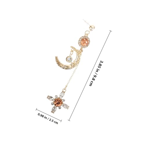 LRXIYODE Asymmetrische Vintage Mond Ohrringe Damen Barock Stil mit Strassbesatz und Langen Quasten Modische Statement Ohrhänger für Frauen Eleganter Schmuck für Besondere Anlässe von LRXIYODE