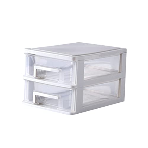 LRXIYODE Aufbewahrungsschubladen Aus Kunststoff Transparent Weiß Mit Schublade Für Schreibtisch-organizer Lagerschrank Kleinteilehalter Multifunktionaler Aufbewahrungskoffer von LRXIYODE