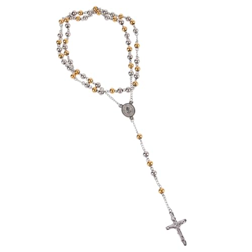 LRXIYODE Baptism Jungen Rosenkranz Halskette mit Kreuz Katholische Gebetskette für Männer und Frauen Modischer Schmuck für Taufe und Besondere Anlässe LRXIYODE Baptism Jungen Rosenkranz Halskette mit Kreuz Katholische Gebetskette für Männer und Frauen Modischer Schmuck für Taufe und Besondere Anlässe von LRXIYODE