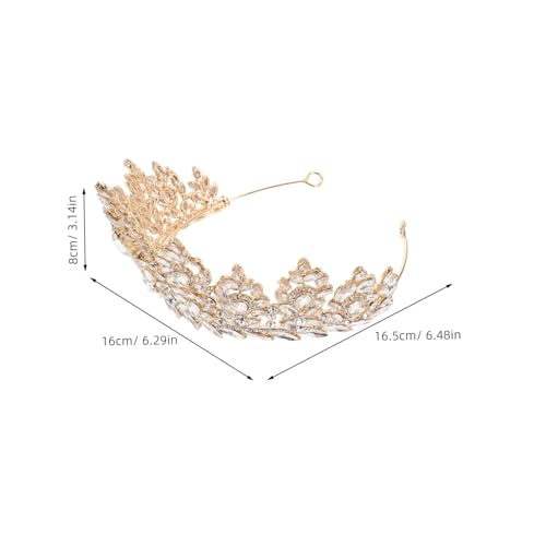 LRXIYODE Barock Braut Tiara mit Strasssteinen Legierungskrone für Hochzeiten Brautpartys Festliche Anlässe und Cosplay Komfortabel Funkelnd Luxuriöses Haarschmuck Accessoire von LRXIYODE