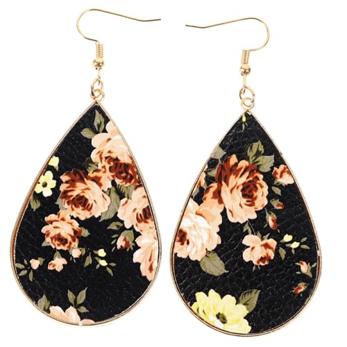 LRXIYODE Barock Stil Ohrhänger Damen Teardrop Ohrringe mit Blütenmotiv Leichte Baumelnde Ohrschmuck für Mädchen und Frauen Statement Ohrringe für Alltag Party und Festliche Anlässe von LRXIYODE