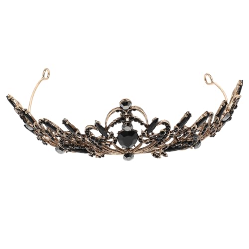 LRXIYODE Barock Vintage Braut Tiara Schwarze Legierung Kristallkrone Modisches Haarschmuck für Hochzeit Party Festliche Anlässe Damen Prinzessin Kopfbedeckung von LRXIYODE