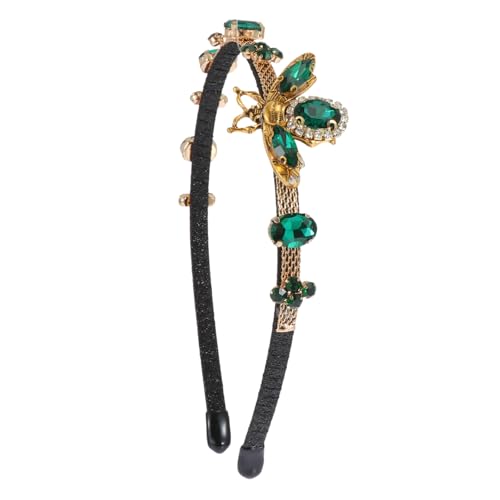 LRXIYODE Barockstil Haarschmuck Damen Haarreif mit Grünen Strasssteinen Modisches und Langlebiges Kopfschmuck accessoire für Partys und Besondere Anlässe von LRXIYODE