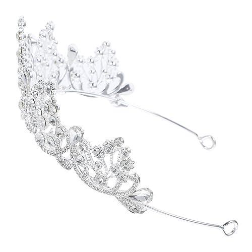 LRXIYODE Barockstil Kristallkrone Braut Tiara mit Metallrahmen und Strasssteinen Stirnband für Hochzeit Verlobung Fotoshooting Komfortabel und Langlebig Weißes Vintage Design von LRXIYODE