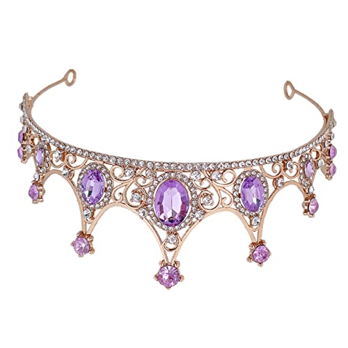 LRXIYODE Barockstil Tiara Kronen Damen Brautschmuck Kristall Hochzeit Diadem Rhinestone Krone für Bankette und Verlobungen Gold Geburtstags Accessoire von LRXIYODE