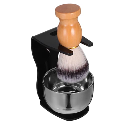 LRXIYODE Bartpflege Männer Rasierpinsel mit Schale und Edelstahlhalter Weicher Schaum Pinsel für Effektive Nassrasur Komfortable Anwendung Langlebiges Material Perfektes Badezimmer von LRXIYODE