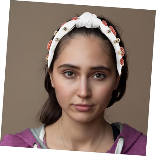 LRXIYODE Basketball Charm Knot Stirnband Damen Breites Knoten Haarband mit Strassmodisch Sportliches Haarschmuck Accessoire für Party und Alltag von LRXIYODE