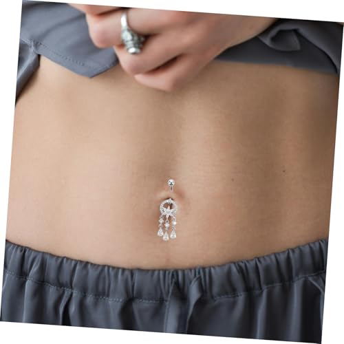 LRXIYODE Bauchnabelring Dreamcatcher Bauchnabelpiercing Damen Robust Rostfrei Hautfreundlich Filigranes Design Schwebender Dangly Schmuck für Nabelpiercing von LRXIYODE