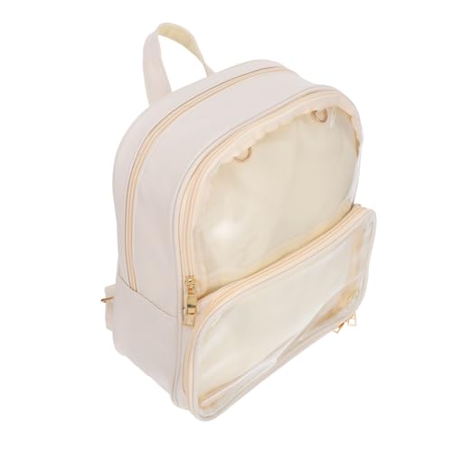LRXIYODE Beige Wasserdichter Transparenter Reißverschlussrucksack Für Teenager Mädchen Jungen Mit Tragegriff Und Verstellbaren Riemen Für Hohen von LRXIYODE
