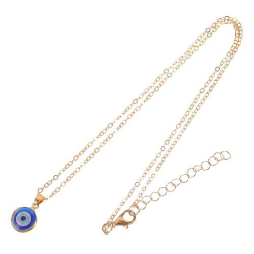 LRXIYODE Blauer Böser Blick Halskette Türkisches Schutzamulett mit Goldrand Blaues Auge Anhänger Choker Schmuck für Frauen Glück und Schutz von LRXIYODE