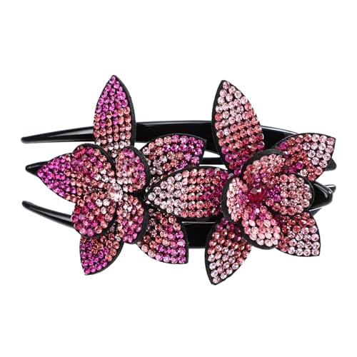 LRXIYODE Blumen Haarclip mit Strasssteinen Großer Duckbill Clip für und Mädchen Eleganter Haarschmuck für Partys Hochzeiten und Alltag von LRXIYODE