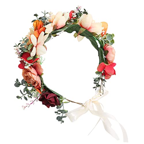 LRXIYODE Blumenkranz Hochzeit Haarschmuck Verstellbar Leicht Blumen Stirnband Boho Braut Kopfschmuck Party Deko für Damen Mädchen Hochzeitsfeier Elegant von LRXIYODE
