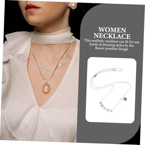 LRXIYODE Blumenschmuck Halskette Damen Edelstahl Legierung Leicht Elegant Minimalistisch Modisch Schmuck Geschenk Für Frauen Mädchen Alltag Feierlichkeiten von LRXIYODE