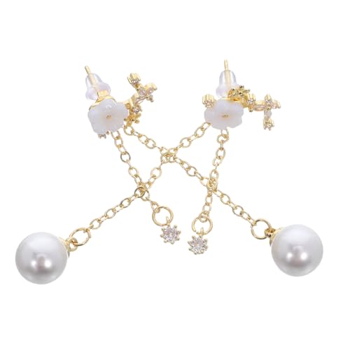 LRXIYODE Muschelblumen-ohrhänger Für Damen Lange Baumelnde Blumenohrringe Mit Quasten Elegante Zierliche Ohrringe Aus Leichtem Material Für Jeden Anlass Und Jedes Outfit von LRXIYODE