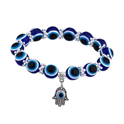 LRXIYODE Böser Blick Perlen Armband Blaues Auge Schmuck Modisch Einzigartig Damen Herren Verstellbar Alltag Party Accessoire von LRXIYODE