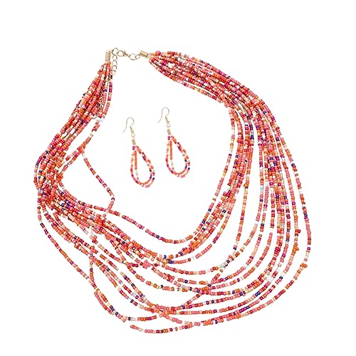 LRXIYODE Boho Schmuckset Damen Bunte Mehrlagige Reisperlen Halskette und Passende Ohrringe Modisch Langlebig Angenehm zu Tragen für Hochzeit Party und Alltagsschmuck LRXIYODE Boho Schmuckset Damen Bunte Mehrlagige Reisperlen Halskette und Passende Ohrringe Modisch Langlebig Angenehm zu Tragen für Hochzeit Party und Alltagsschmuck von LRXIYODE