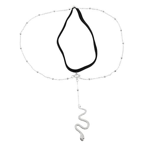 LRXIYODE Boho Silberne Oberschenkelkette Schlangenform Elastisch Leichter Leg Chain Körperkette Schmuck für Frauen Festivals Partys von LRXIYODE
