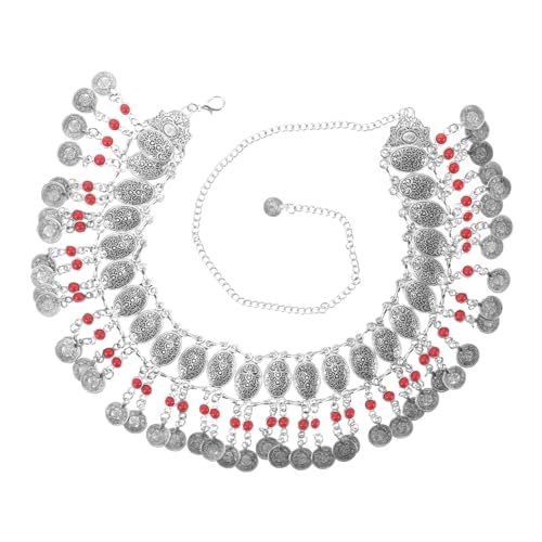 LRXIYODE Boho Stil Geldmünzen Quaste Verstellbarer Taillengürtel Vintage Metall Bauchtanz Gürtel Damen Schmuck Accessoire für Party Strand Tanz und Reisen von LRXIYODE