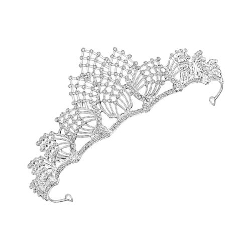 LRXIYODE Braut Tiara Stirnband mit Funkelnden Strasssteinen Weißer Haarschmuck für Hochzeit Fotografie und Festliche Anlässe Femininer Kopfschmuck für Damen von LRXIYODE