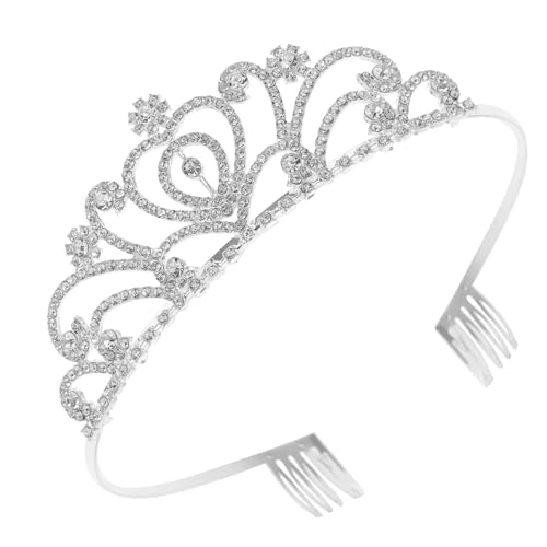 LRXIYODE Braut Tiara aus Silberfarbenem Legierungsmaterial mit Funkelnden Strasssteinen und Integriertem Haarkamm Leichter Hochzeit Kopfschmuck für Fotoshootings Performance und Besondere LRXIYODE Braut Tiara aus Silberfarbenem Legierungsmaterial mit Funkelnden Strasssteinen und Integriertem Haarkamm Leichter Hochzeit Kopfschmuck für Fotoshootings Performance und Besondere von LRXIYODE