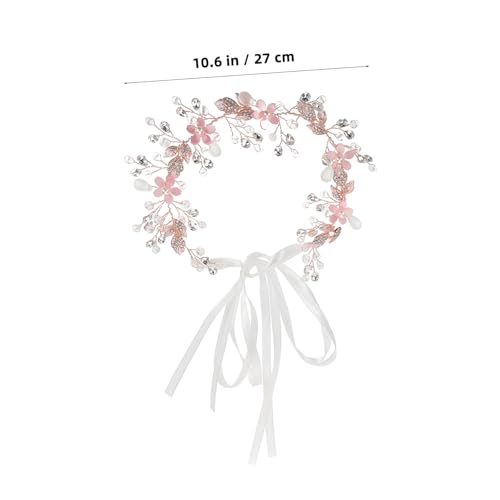 LRXIYODE Brautblumen Stirnband Brauthaarkrone Brautkopfschmuck Zum Geburtstag Perlen Stirnband Für Mädchen Hochzeitshaarband Braut Krone Hochzeitshaarkrone Brautkrone von LRXIYODE