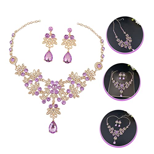 LRXIYODE Brautschmuck Teardrop Ohrringe und Halskette Eleganter Schmuck für Hochzeit Langlebig mit Strahlendem Passend zu Brautkleid und Festlichen Anlässen von LRXIYODE