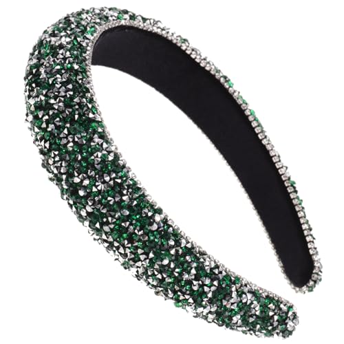 LRXIYODE Breites Gepolstertes Strass Haarband Damen Barock Haarschmuck mit Funkelnden Kristallen Elegant für Hochzeit Party Alltag Weiches Bequemes Stirnband Wiederverwendbar von LRXIYODE