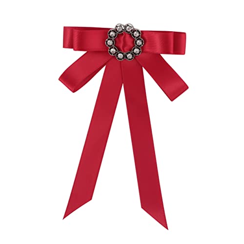 LRXIYODE Brosche Schleife mit Strass Dekorative Anstecknadel für Damen Retro Kleidung für Partys und Festliche Anlässe Rot LRXIYODE Brosche Schleife mit Strass Dekorative Anstecknadel für Damen Retro Kleidung für Partys und Festliche Anlässe Rot von LRXIYODE