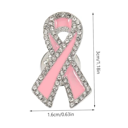 LRXIYODE Brustkrebs Awareness Brosche Damen Schleifen Anstecknadel mit Strass Verzierung Metall Pin für Kleidung Taschen Schals Symbol Wohltätigkeitsveranstaltung Geschenk für Frauen von LRXIYODE
