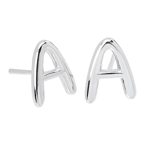 LRXIYODE Buchstaben Ohrstecker Silber Alphabet Ohrschmuck Damen Initialen A Ohrstecker mit Sicherem Verschluss Alltagsschmuck Modisch und von LRXIYODE
