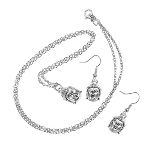 LRXIYODE Buddha Schmuckset Damen Halskette Ohrringe Robust Klassisches Design Vielseitig für Abend Hochzeit Feier Geeignet von LRXIYODE