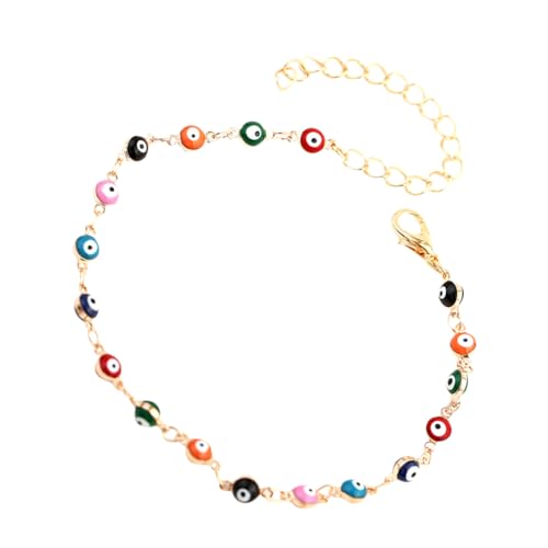 LRXIYODE Bunte Fußkette mit Augendesign Verstellbare Knöchelkette im Boho Stil Langlebiger Schmuck für Frauen für Strand und Alltag Modisches Accessoire für Damen von LRXIYODE