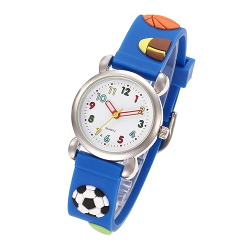 LRXIYODE Cartoon Fußball Muster Kinderuhr Stylische Quarzuhr für Jungen und Mädchen Armband Leicht Ablesbare Ziffern Zeitlernen von LRXIYODE