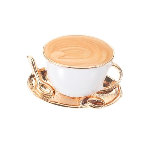 LRXIYODE Cartoon Kaffee Tassen Brosche Farbenfroher Dekorativer Bruststecker Leichter Broschenclip für Strickjacken Sicherer Verschluss Modisches Accessoire für Damen und Herren von LRXIYODE