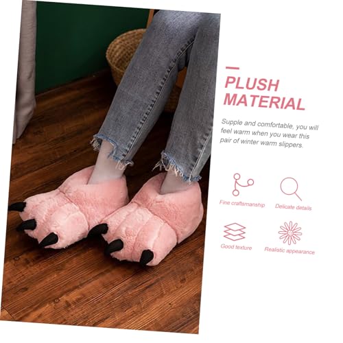 LRXIYODE Cartoon Plüsch Hausschuhe Damen Warm Gefüttert Claw design Winter Slippers Rutschfest Für Innen Wohnzimmer Schlafzimmer von LRXIYODE