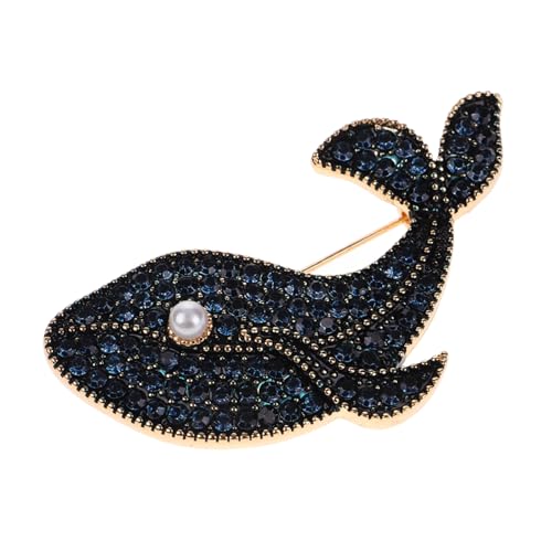 LRXIYODE Chic Wal Brosche mit Blauen Strasssteinen Leichte Anstecknadel für Damen Elegantes Schmuckaccessoire für Hochzeitskleider Vielseitig für Pullover Schals Anzüge Geeignet von LRXIYODE