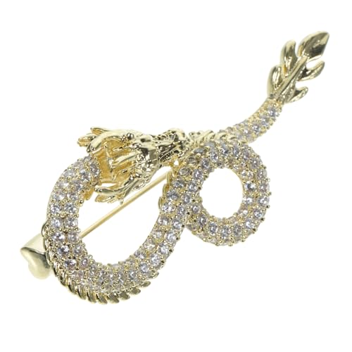 LRXIYODE Chinesische Drachen Brosche Metall Pin Kreatives Design Filigrane Verarbeitung Glücksbringer Schmuck für Damen als zum Geburtstag und Besonderen Anlässen von LRXIYODE