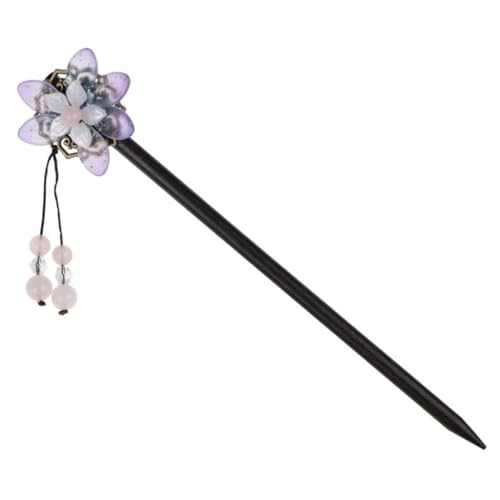 LRXIYODE Chinesische Holz Haarnadel mit Blumen und Quaste Vintage Haarschmuck für Damen Dekorativer Haarstab zum Sicheren Feststecken von Dutt und Pferdeschwanz Traditionelles Accessoire von LRXIYODE