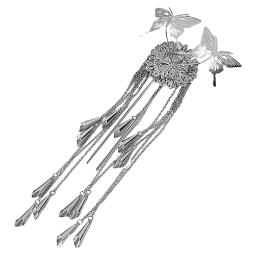 LRXIYODE Chinesischer Haarnadel U Förmiger Metall Haarschmuck mit Schmetterling und Quaste für Damen Langlebiger Legierungsstab Antike Haarnadel für Dutt und Festliche Anlässe von LRXIYODE